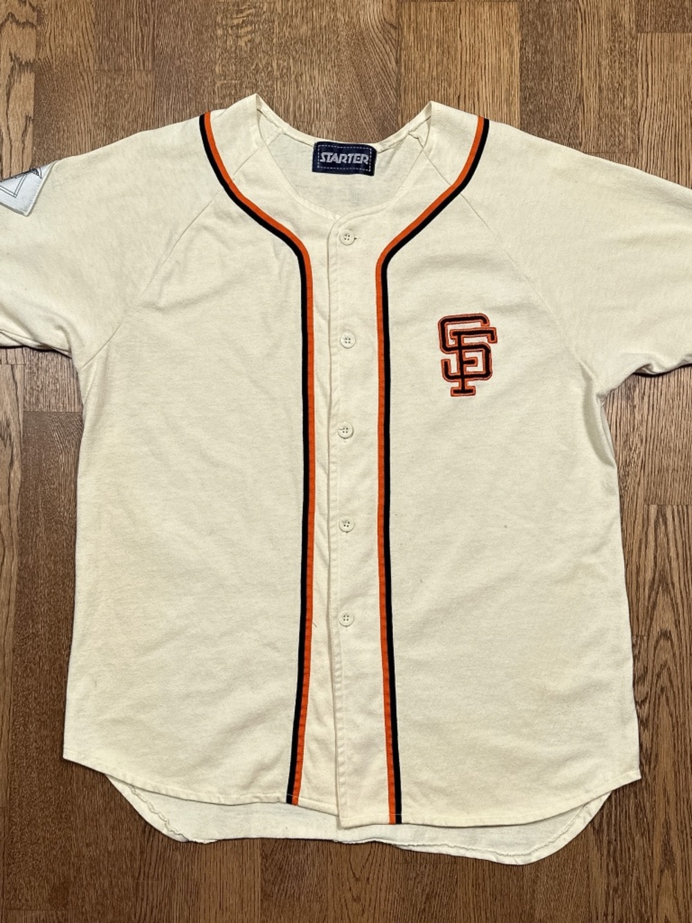Vintage 80s 90s Starter San Francisco Giants MLB Tan Baseball Jersey Mens Large
